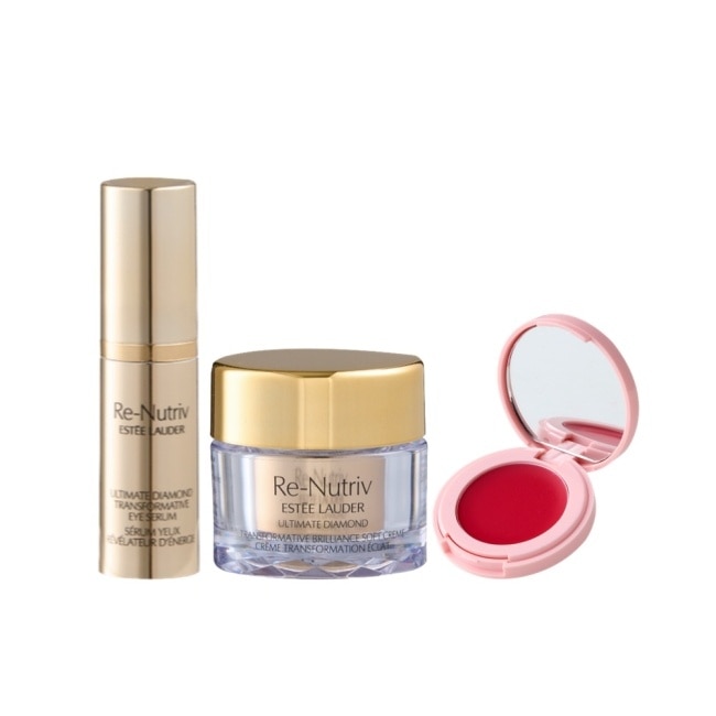 【雅詩蘭黛】黑鑽松露逆時煥顏霜7ml+黑鑽松露奇蹟修護亮眼精萃5ml+粉嫩慾望晶透潤唇膏1.6g 公司貨