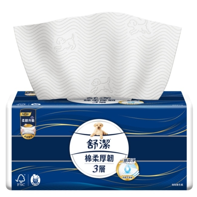 舒潔三層棉柔厚韌90抽6包8串/箱-箱購