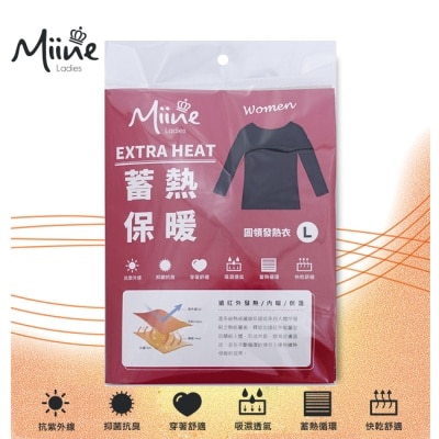 Miine Miine 極暖抗寒發熱衣女黑色-L