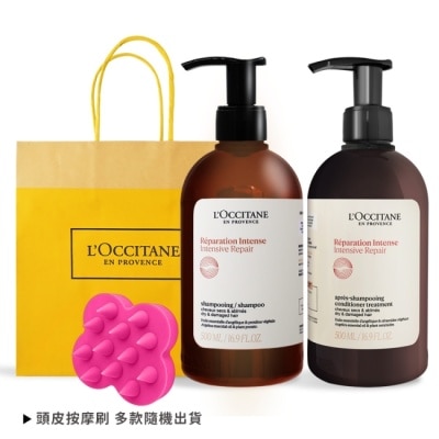 L OCCITANE L'OCCITANE 歐舒丹 草本修護洗潤組[洗髮乳+潤髮乳+頭皮按摩刷]-送禮首選-專櫃公司貨