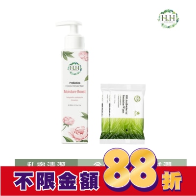 HH HH私密益生元潔淨露(復活草滋潤)+私密濕式衛生紙(蘆薈x2)