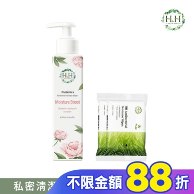 HH HH私密益生元潔淨露(復活草滋潤)+私密濕式衛生紙(蘆薈x2)