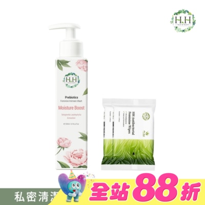 HH - HH私密益生元潔淨露(復活草滋潤)+私密濕式衛生紙(蘆薈x2)
