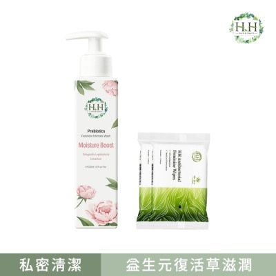 HH HH私密益生元潔淨露(復活草滋潤)+私密濕式衛生紙(蘆薈x2)