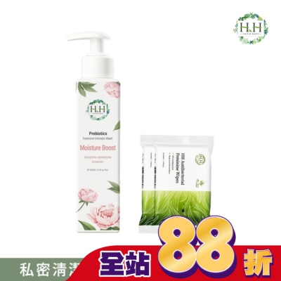 HH - HH私密益生元潔淨露(復活草滋潤)+私密濕式衛生紙(蘆薈x2)