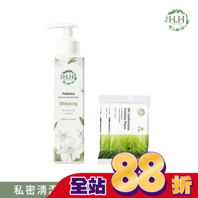 HH - HH私密益生元潔淨露(桑白葉嫩白)+私密濕式衛生紙(蘆薈x2)