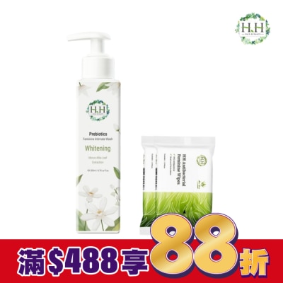 HH HH私密益生元潔淨露(桑白葉嫩白)+私密濕式衛生紙(蘆薈x2)