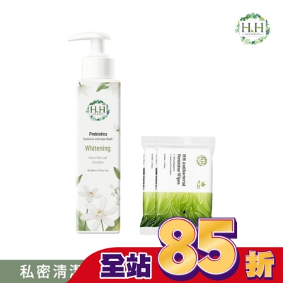 HH HH私密益生元潔淨露(桑白葉嫩白)+私密濕式衛生紙(蘆薈x2)