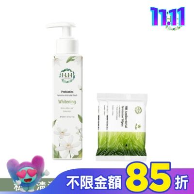 HH HH私密益生元潔淨露(桑白葉嫩白)+私密濕式衛生紙(蘆薈x2)