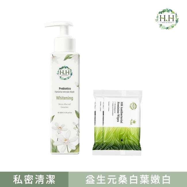 HH私密益生元潔淨露(桑白葉嫩白)+私密濕式衛生紙(蘆薈x2)