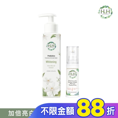 HH HH私密益生元潔淨露200ml(桑白葉嫩白)+私密美白緊緻凝露30g(柑橘)