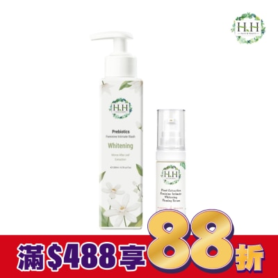 HH HH私密益生元潔淨露200ml(桑白葉嫩白)+私密美白緊緻凝露30g(柑橘)