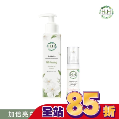 HH HH私密益生元潔淨露200ml(桑白葉嫩白)+私密美白緊緻凝露30g(柑橘)