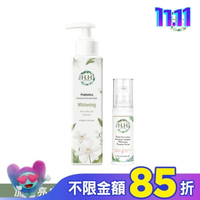 HH HH私密益生元潔淨露200ml(桑白葉嫩白)+私密美白緊緻凝露30g(柑橘)