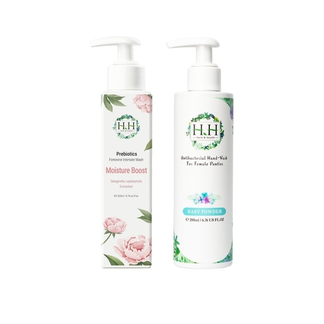 HH私密益生元潔淨露200ml(復活草滋潤)+私密衣物手洗精200ml(寶貝粉香)