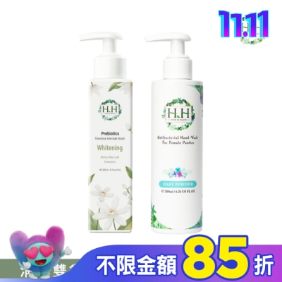 HH HH私密益生元潔淨露200ml(桑白葉嫩白)+私密衣物手洗精200ml(寶貝粉香)