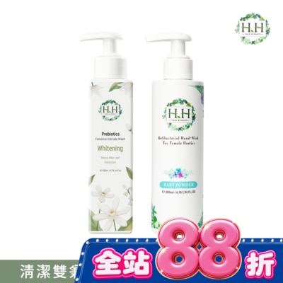 HH - HH私密益生元潔淨露200ml(桑白葉嫩白)+私密衣物手洗精200ml(寶貝粉香) image