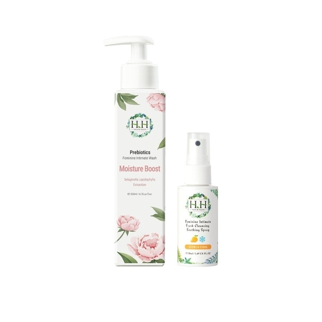 HH私密益生元潔淨露200ml(復活草滋潤)+私密舒緩噴霧50ml(柑橘涼感)