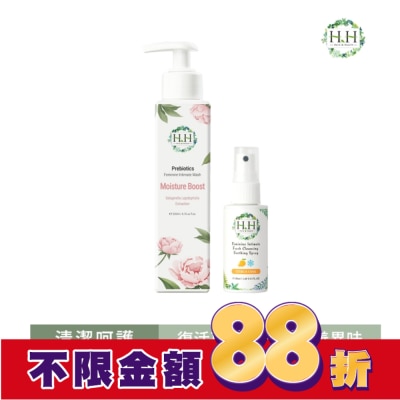 HH HH私密益生元潔淨露200ml(復活草滋潤)+私密舒緩噴霧50ml(柑橘涼感)