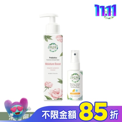 HH HH私密益生元潔淨露200ml(復活草滋潤)+私密舒緩噴霧50ml(柑橘涼感)