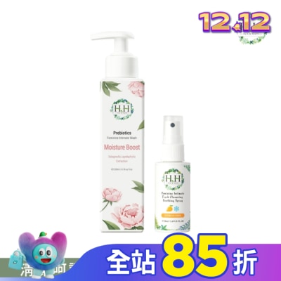 HH HH私密益生元潔淨露200ml(復活草滋潤)+私密舒緩噴霧50ml(柑橘涼感)