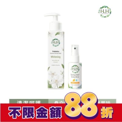 HH HH私密益生元潔淨露200ml(桑白葉嫩白)+私密舒緩噴霧50ml(柑橘涼感)