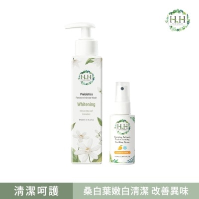 HH HH私密益生元潔淨露200ml(桑白葉嫩白)+私密舒緩噴霧50ml(柑橘涼感)