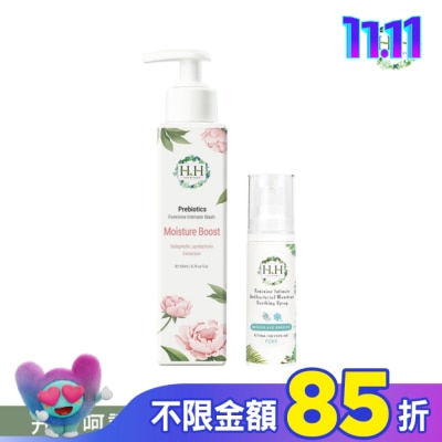 HH HH私密益生元潔淨露200ml(復活草滋潤)+私密經期舒緩噴霧PLUS 30ml(樹影微風)