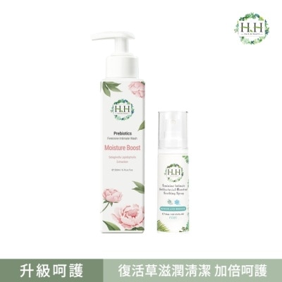 HH HH私密益生元潔淨露200ml(復活草滋潤)+私密經期舒緩噴霧PLUS 30ml(樹影微風)