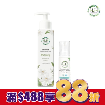 HH HH私密益生元潔淨露200ml(桑白葉嫩白)+私密經期舒緩噴霧PLUS 30ml(樹影微風)