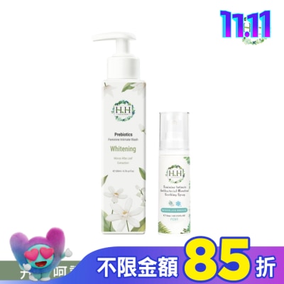 HH HH私密益生元潔淨露200ml(桑白葉嫩白)+私密經期舒緩噴霧PLUS 30ml(樹影微風)