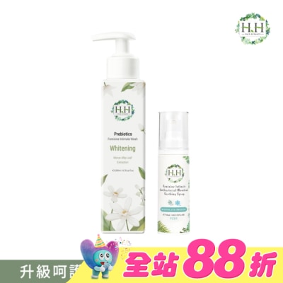 HH - HH私密益生元潔淨露200ml(桑白葉嫩白)+私密經期舒緩噴霧PLUS 30ml(樹影微風)