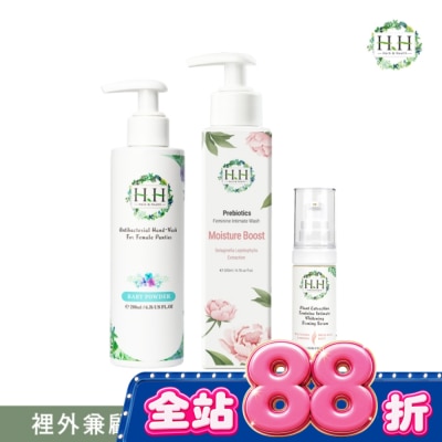 HH - HH私密益生元潔淨露200ml(復活草滋潤)+美白緊緻凝露30g(柑橘)+衣物手洗精200ml(寶貝粉香) image