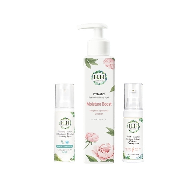 HH私密益生元潔淨露200ml(復活草滋潤)+美白緊緻凝露30g(柑橘)+舒緩噴霧PLUS 30ml(樹影微風)