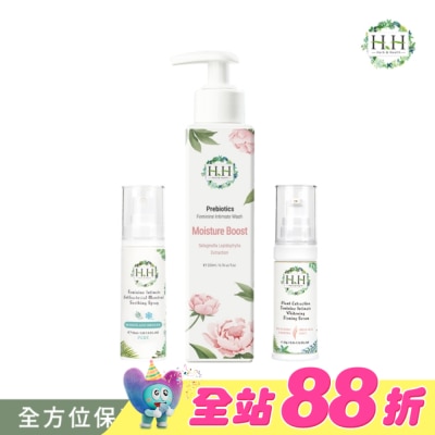 HH - HH私密益生元潔淨露200ml(復活草滋潤)+美白緊緻凝露30g(柑橘)+舒緩噴霧PLUS 30ml(樹影微風)