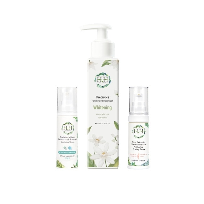 HH私密益生元潔淨露200ml(桑白葉嫩白)+美白緊緻凝露30g(柑橘)+舒緩噴霧PLUS 30ml(樹影微風)