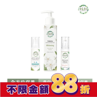 HH HH私密益生元潔淨露200ml(桑白葉嫩白)+美白緊緻凝露30g(柑橘)+舒緩噴霧PLUS 30ml(樹影微風)