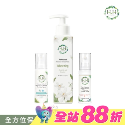 HH - HH私密益生元潔淨露200ml(桑白葉嫩白)+美白緊緻凝露30g(柑橘)+舒緩噴霧PLUS 30ml(樹影微風)