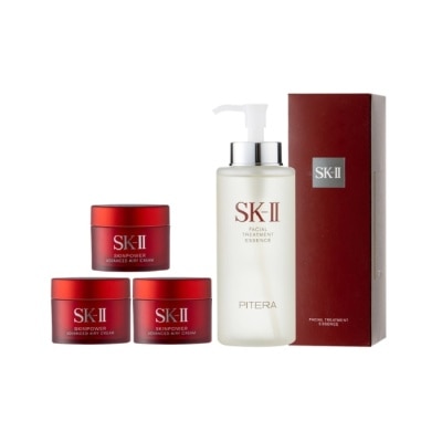 SKII 【SK-II】青春露330ml+致臻肌活能量活膚霜(輕盈版)15gx3 公司貨 (神仙水)