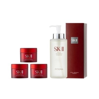 SKII 【SK-II】青春露330ml+致臻肌活能量活膚霜15gx3 公司貨(神仙水)