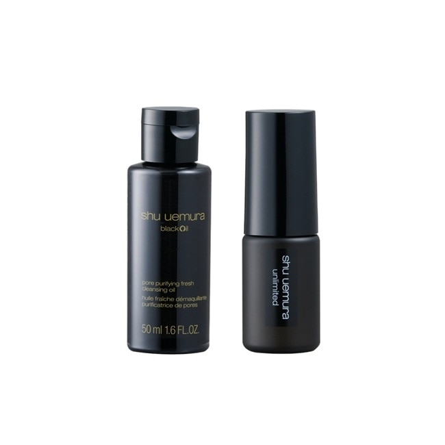 【shu uemura 植村秀】黑米精萃潔顏油50ml+無極限控油定妝噴霧30ml 公司貨