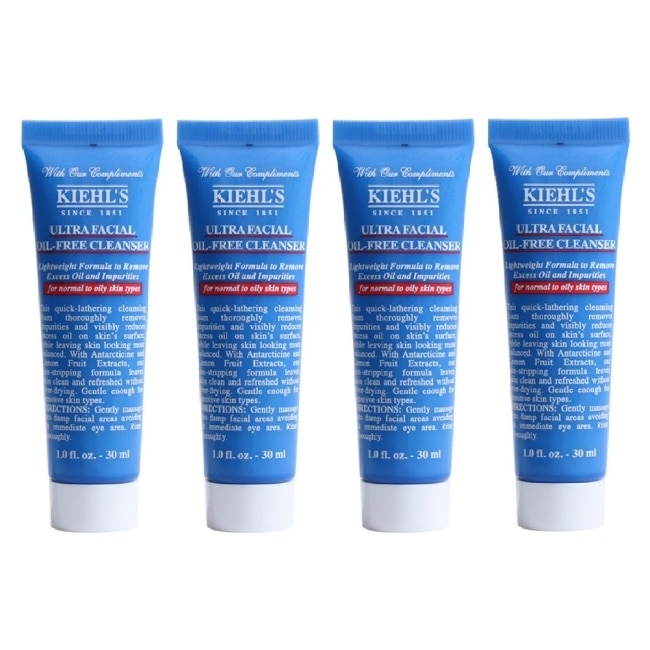 KIEHL S Kiehls契爾氏冰河保濕無油清爽潔面慕斯30ml 四入組