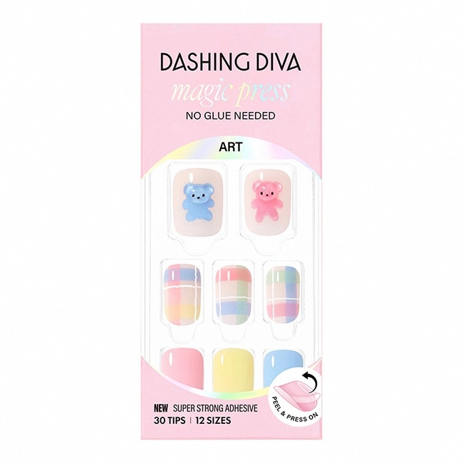 Dashing Diva/M 薄型經典美甲片-熊熊雙寶-30片