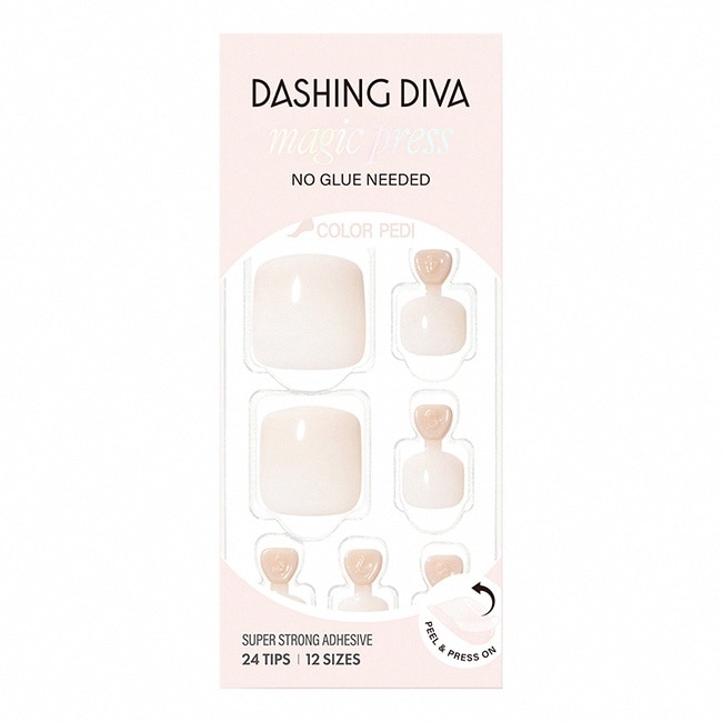 Dashing Diva/C 足部薄型素色美甲片-奶霜白-30片