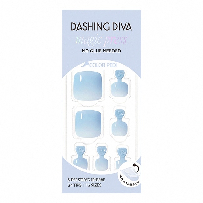 Dashing Diva/C 足部薄型素色美甲片-朵朵藍-30片