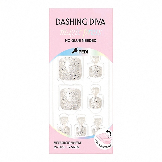 Dashing Diva/M 足部薄型經典美甲片-閃爍銀光-30片