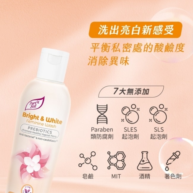 Pure’n Soft潔淨嫩白私密潔膚液200ml