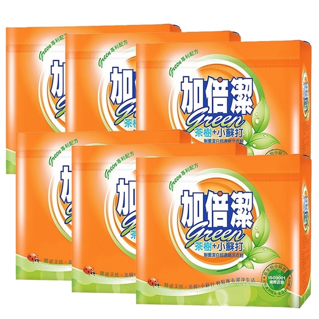 加倍潔 茶樹+小蘇打制菌潔白超濃縮洗衣粉1.5kg x6盒/箱-箱購
