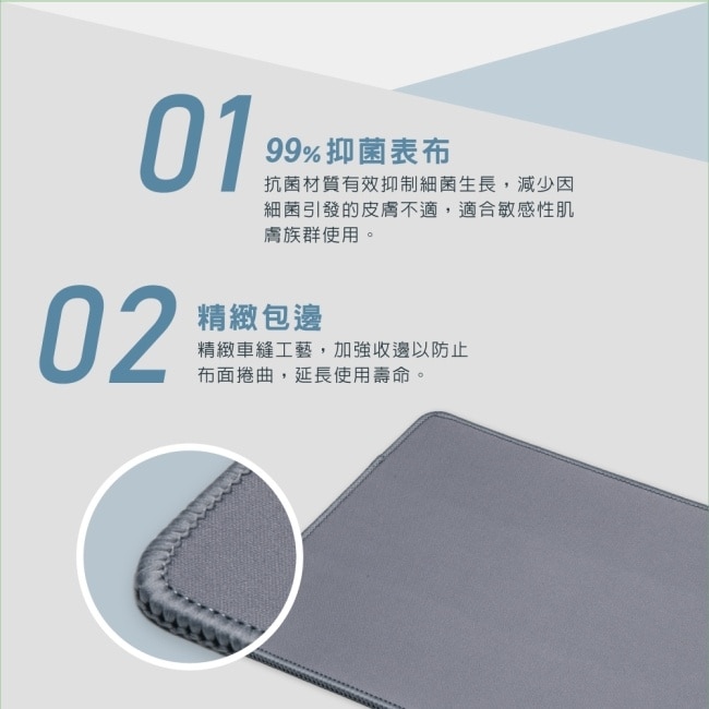 E-books MP5 抗菌認證滑鼠墊雙入組