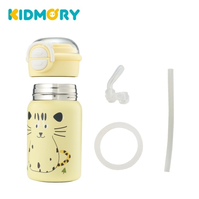 【KIDMORY】有種杯(兒童雙飲不銹鋼保溫杯)-石虎(黃) KM-152